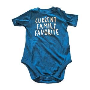 GARANIMALS Teal Current Family Favorite One Piece Bodysuit 24 Months